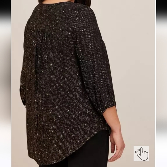 Torrid NWT Black Gold Crepe Chain Party Top - Picture 3 of 8